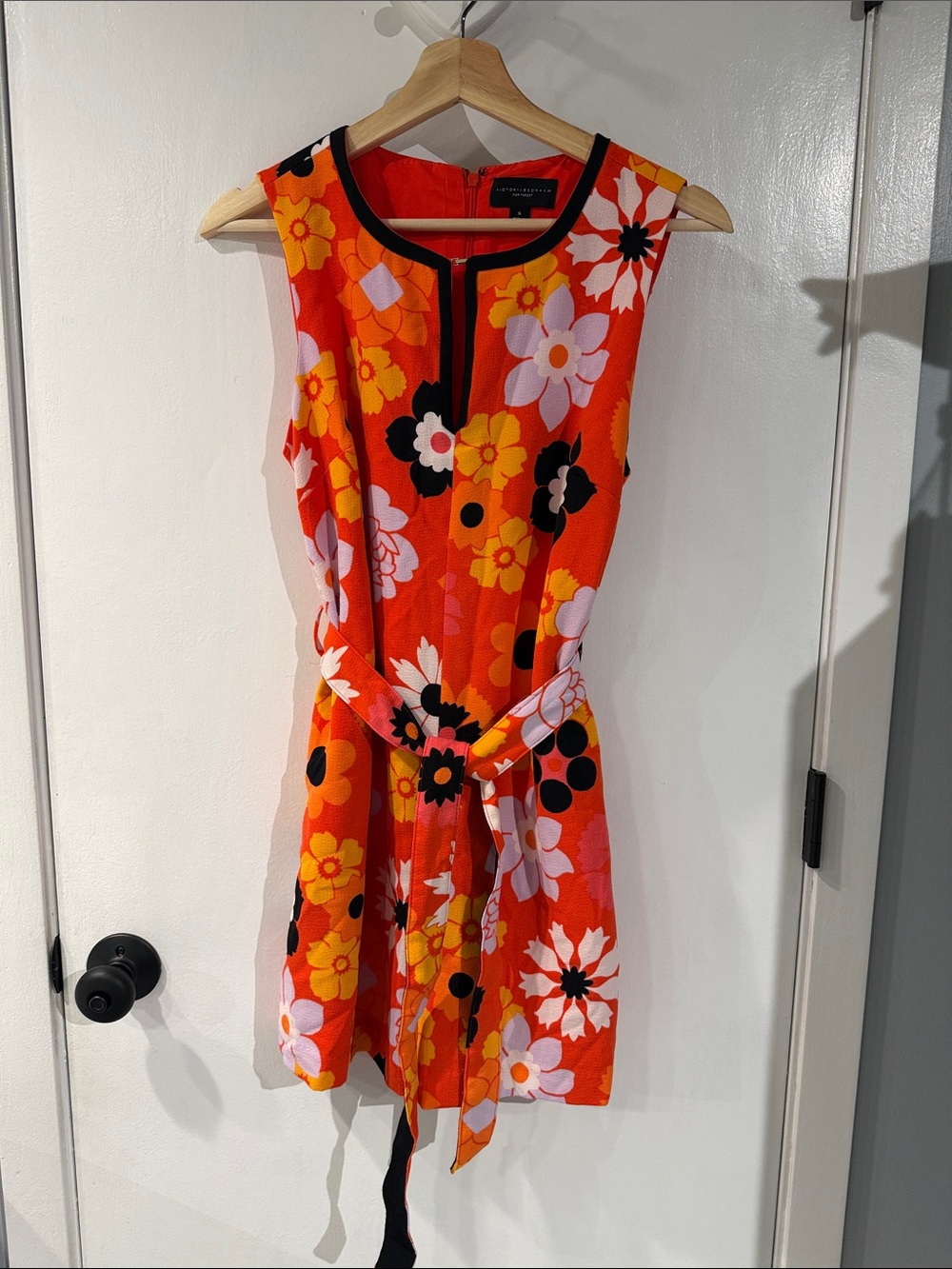 Victoria Beckham for Target Orange Floral Romper Lined with Pockets